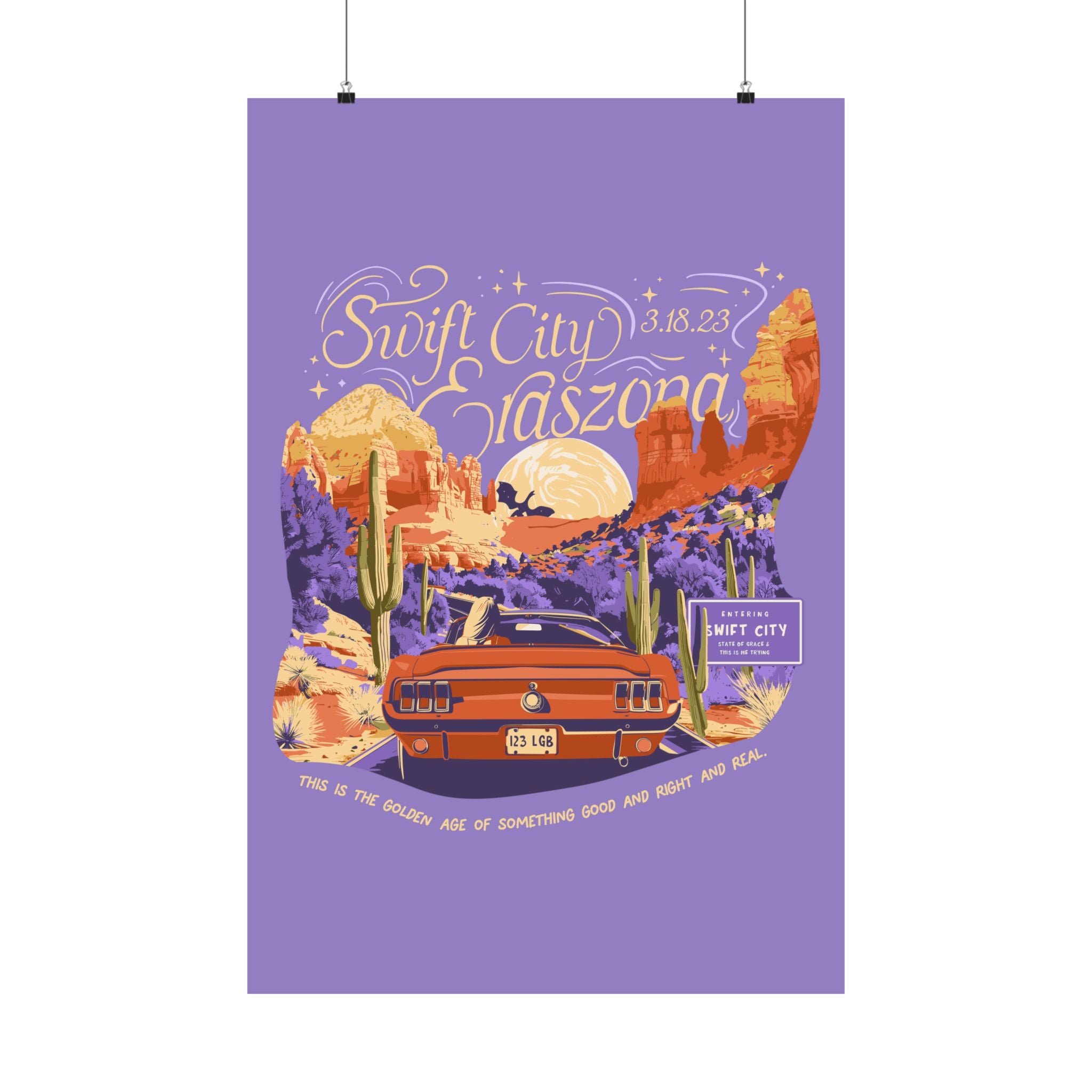 Purple Night Two Sedona Drive Eraszona Tour Poster