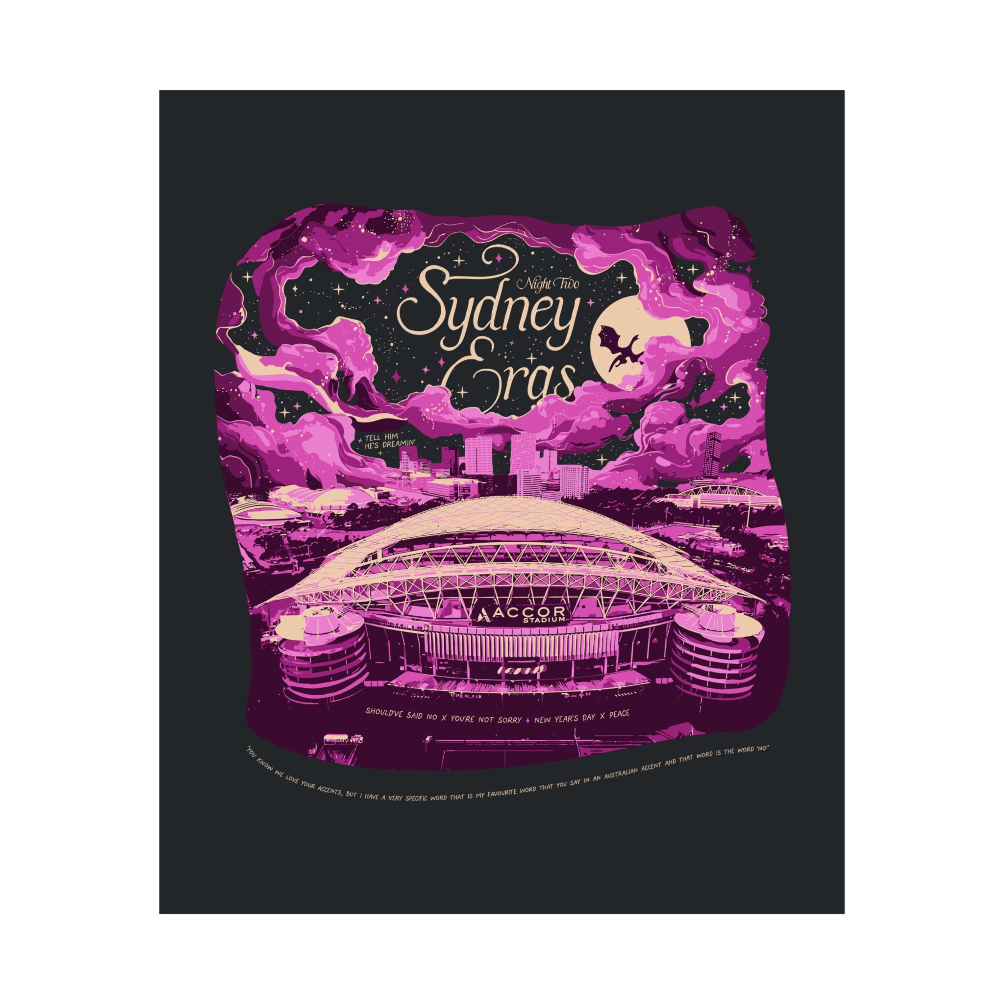 Black Night Two Sydney Eras Tour Poster