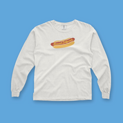 Brewed Different Hot Dog Long Sleeve Tee in White
