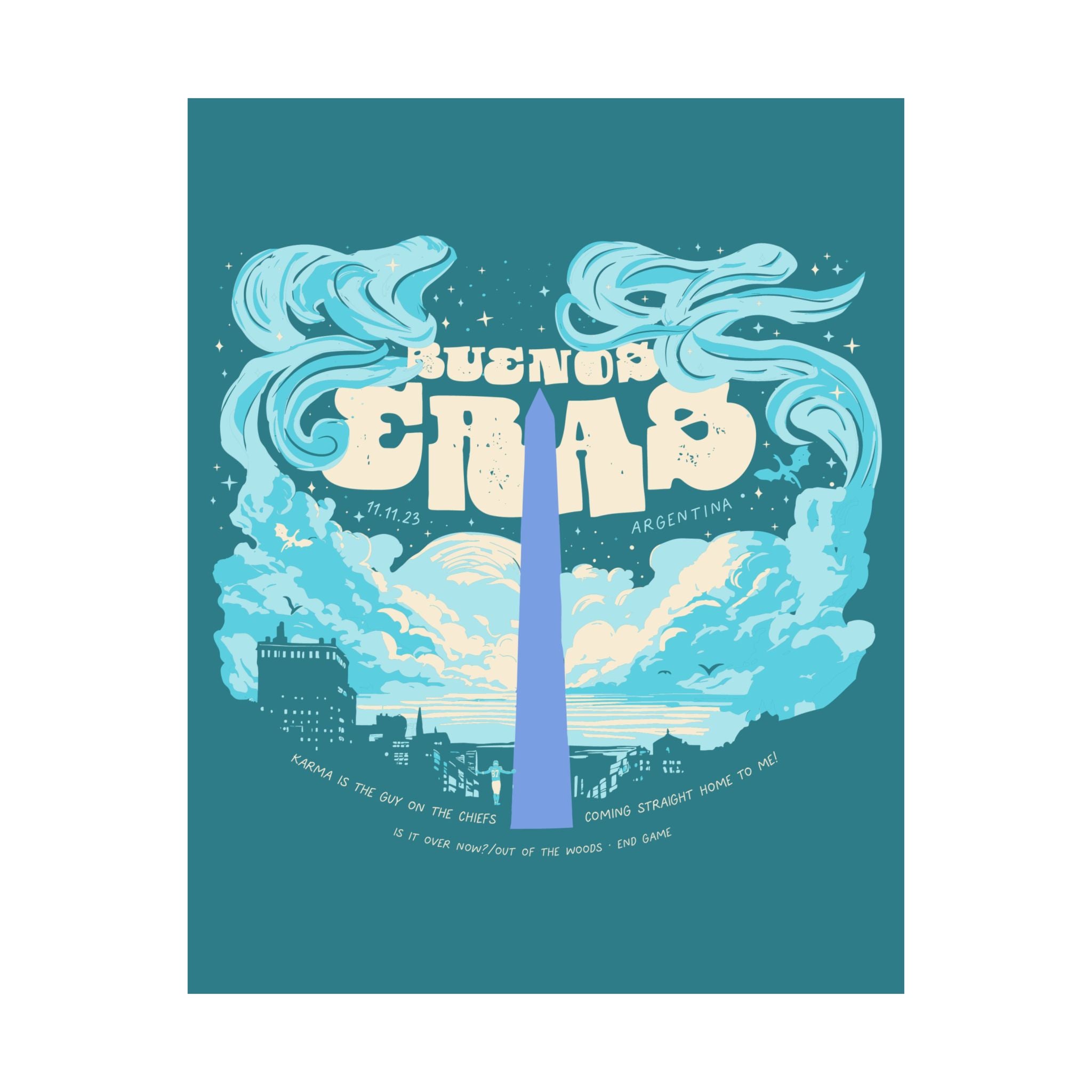 Blue Night Two Buenos Aires Eras Tour Poster