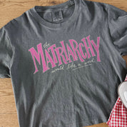 The Matriarchy Would Like a Word Boxy Tee in Pepper, flat lay