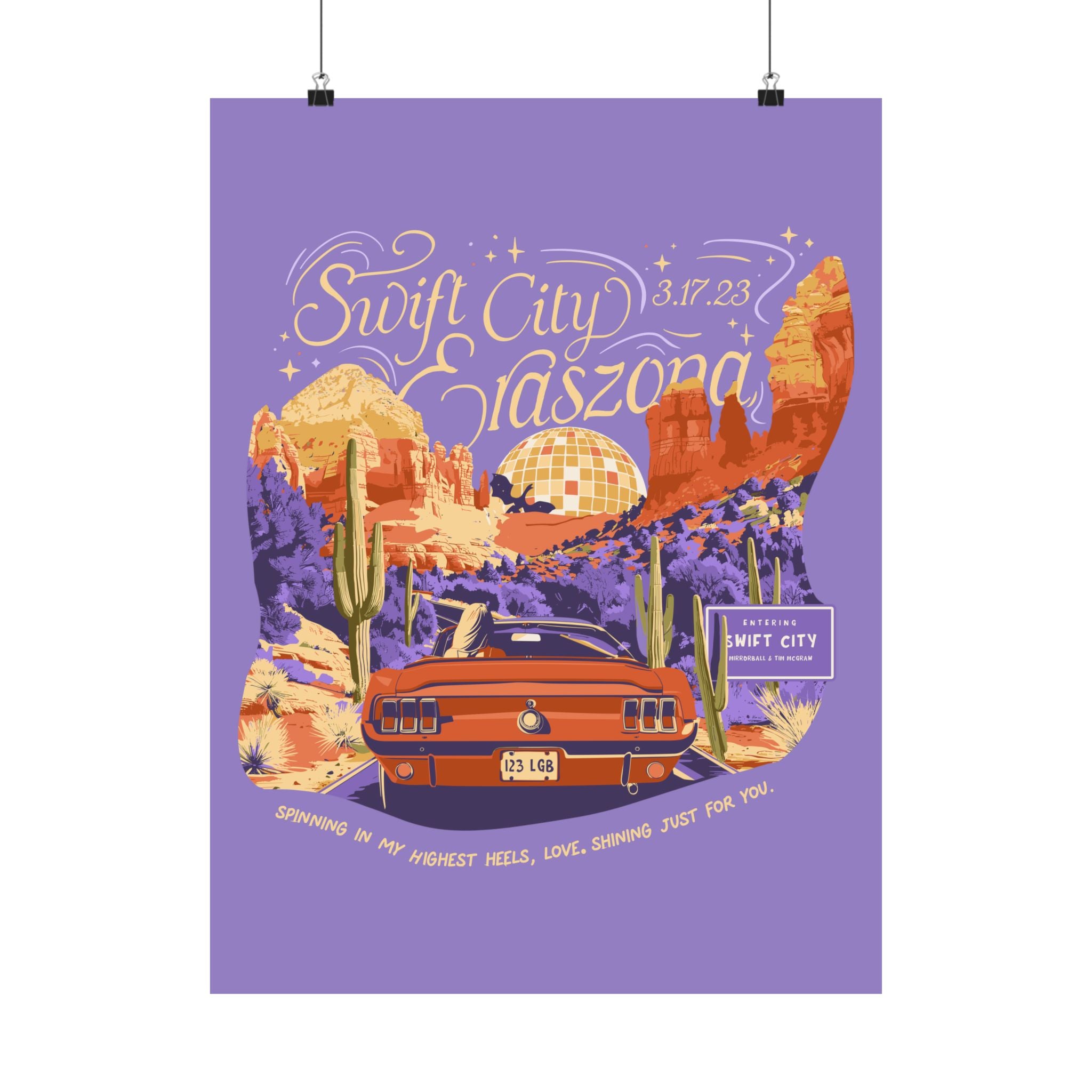 Purple Night One Sedona Drive Eraszona Tour Poster