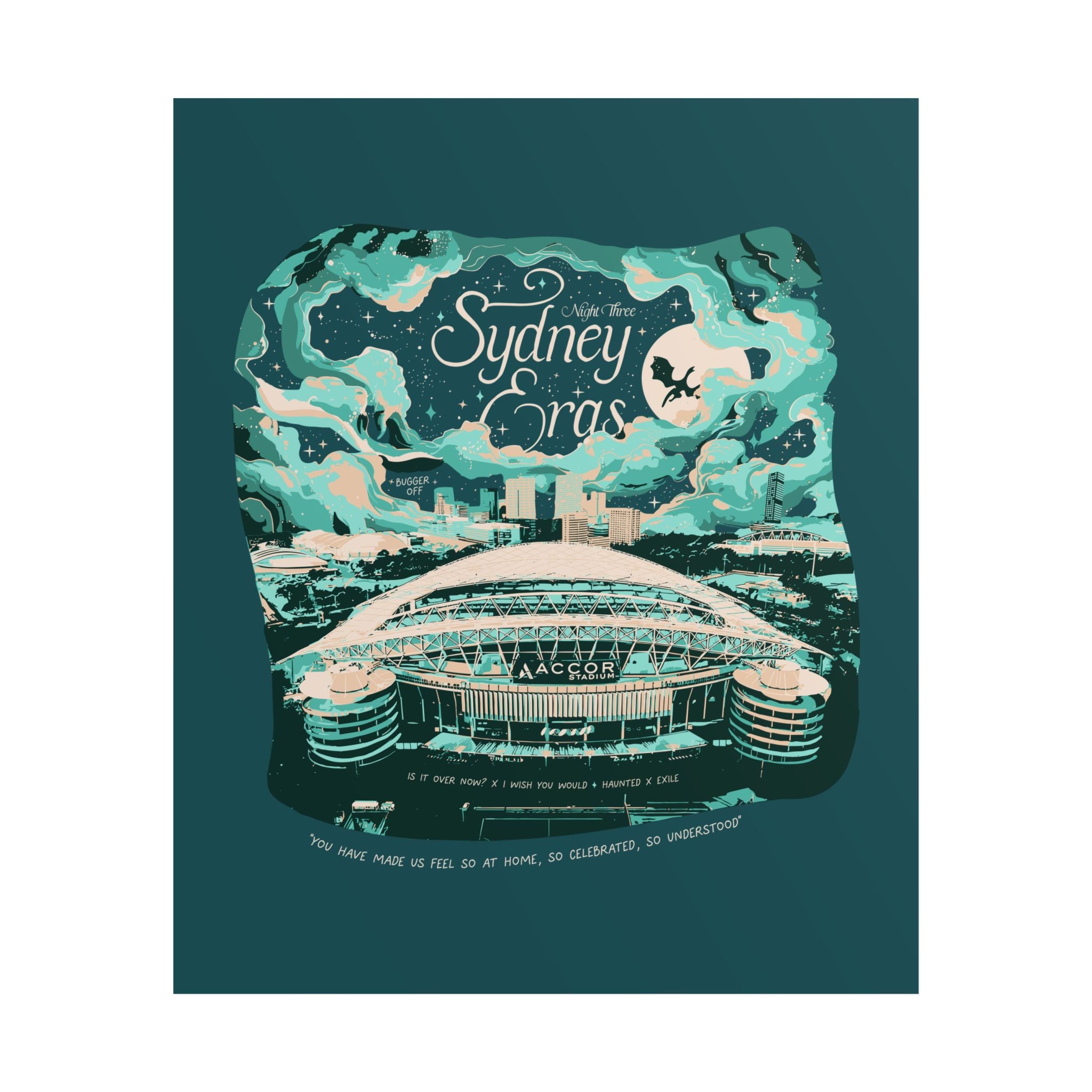 Emerald Night Three Sydney Eras Tour Poster