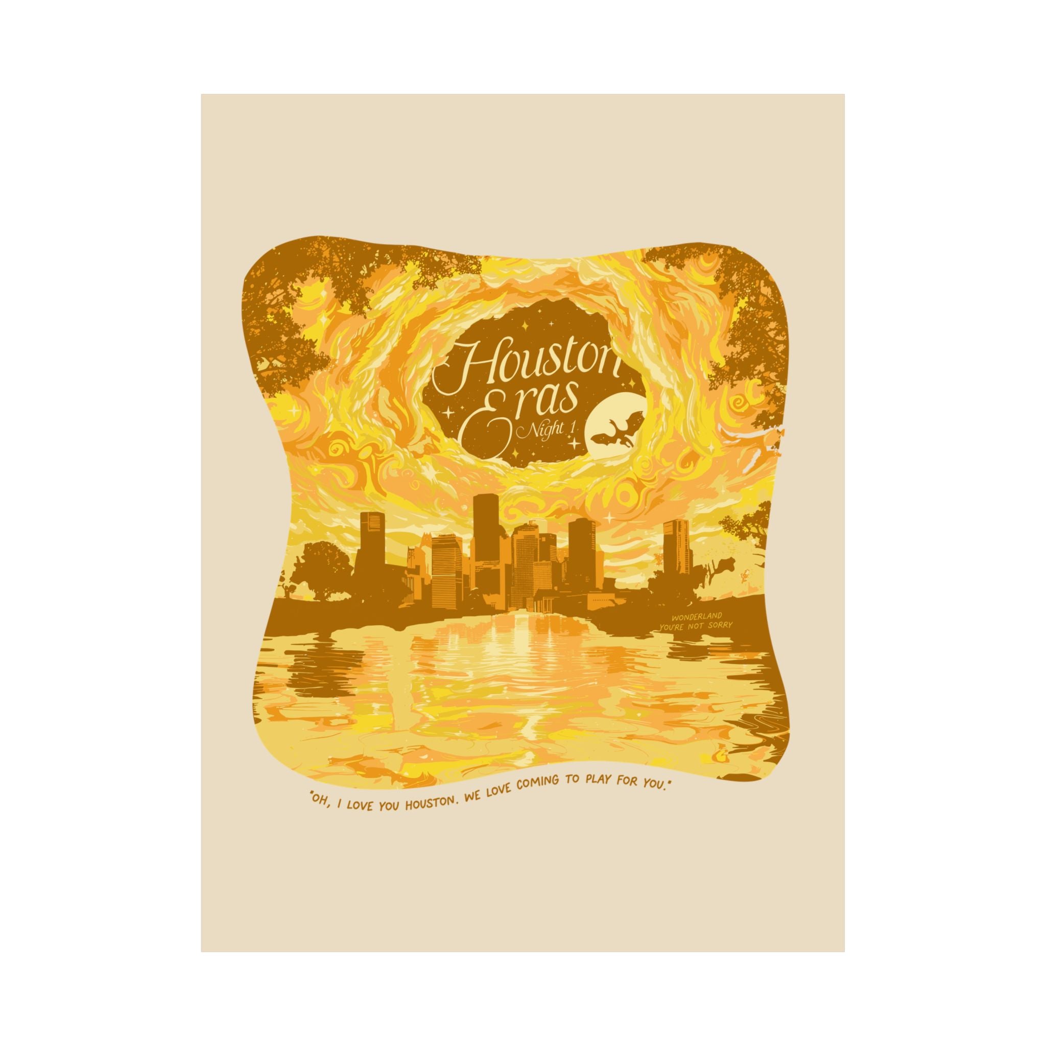Yellow Surprise Song Dress Night One Houston Eras Tour Poster