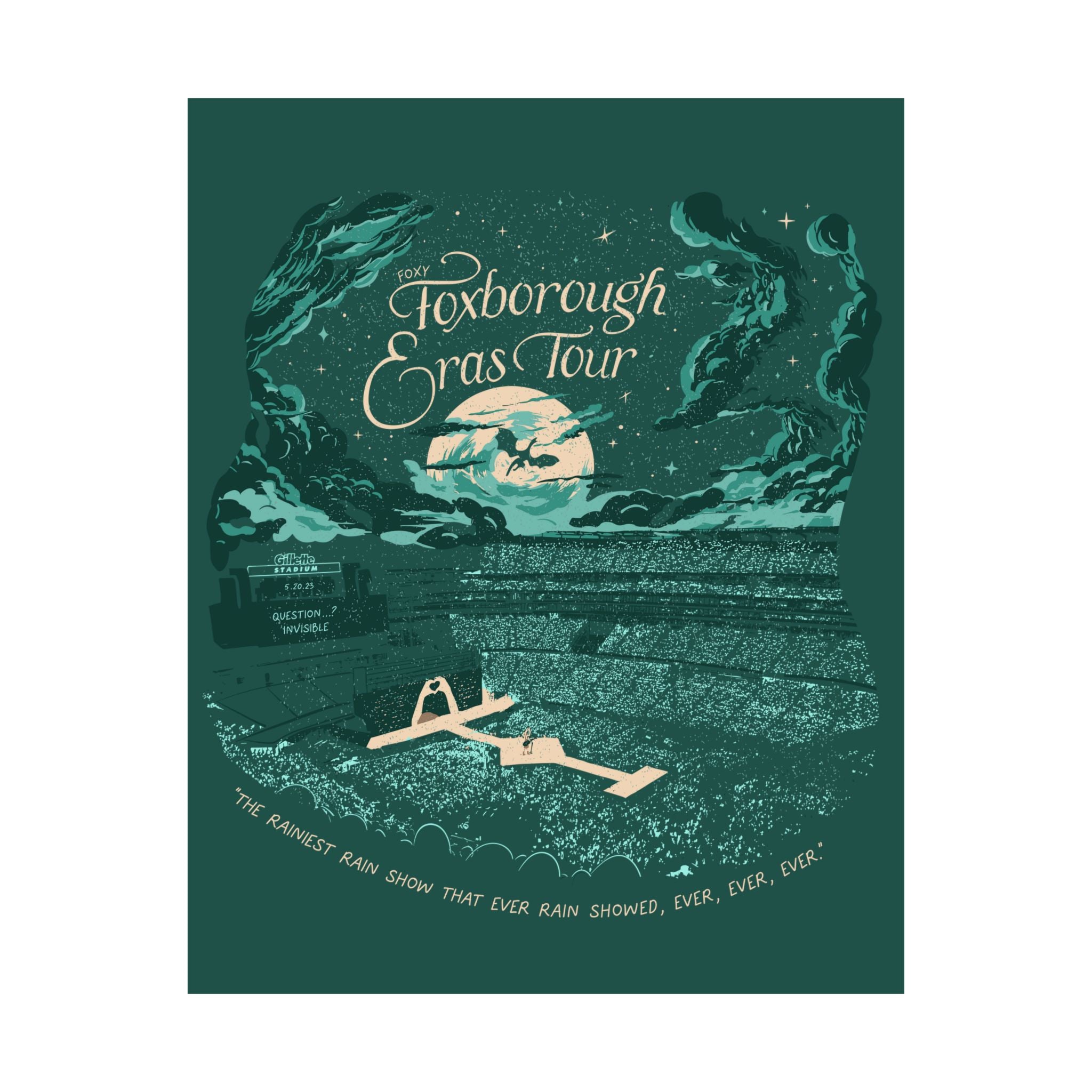 Emerald Night Two Foxborough Eras Tour Gillette Stadium Poster