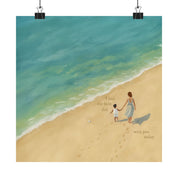 Best Day on the Beach with Latino Mom & Son Print