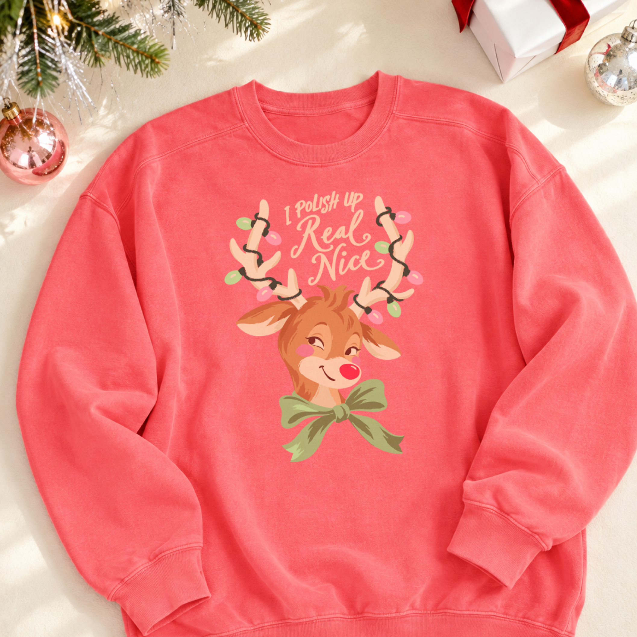 I Polish Up Real Nice Crewneck in Watermelon