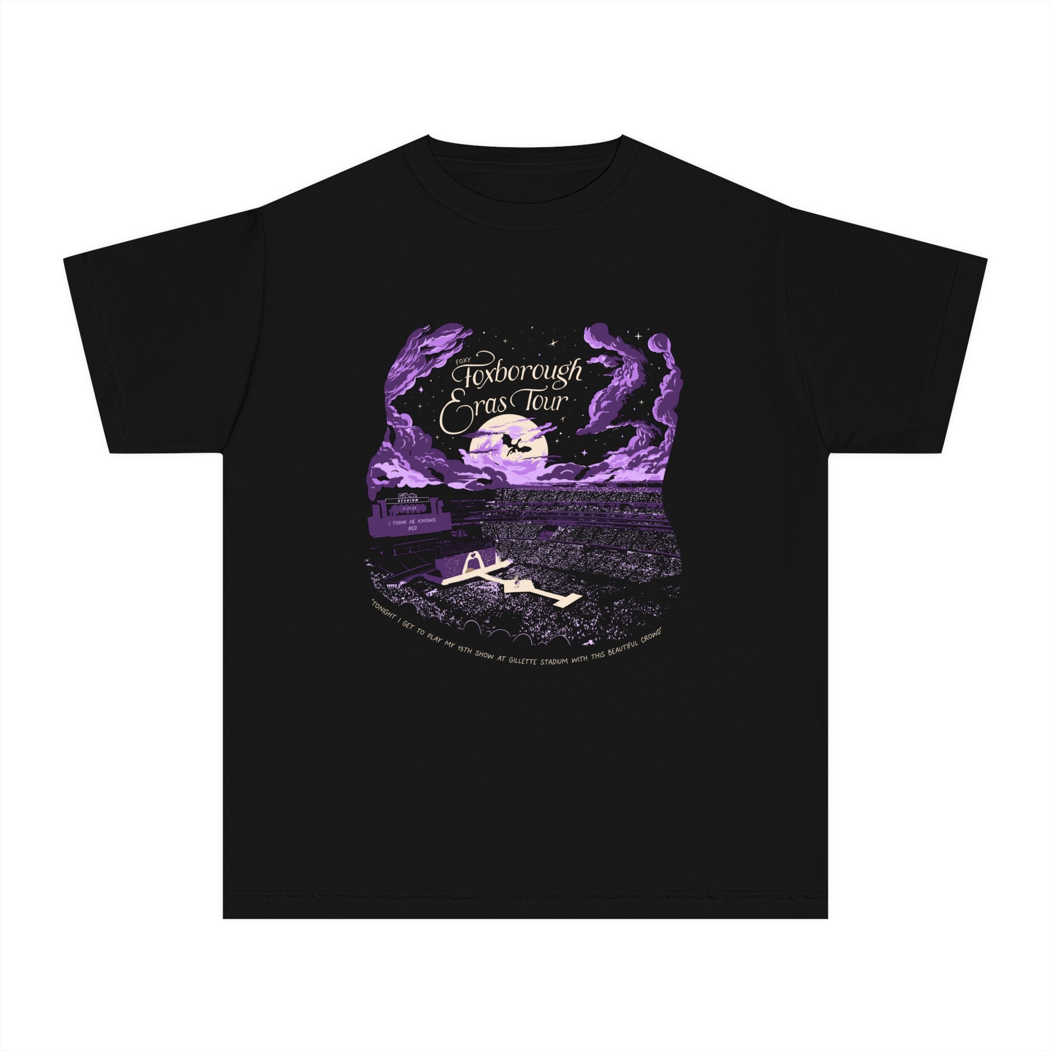 Kid's Night Three Foxborough Eras Tour Gillette Stadium Youth Midweight Tee