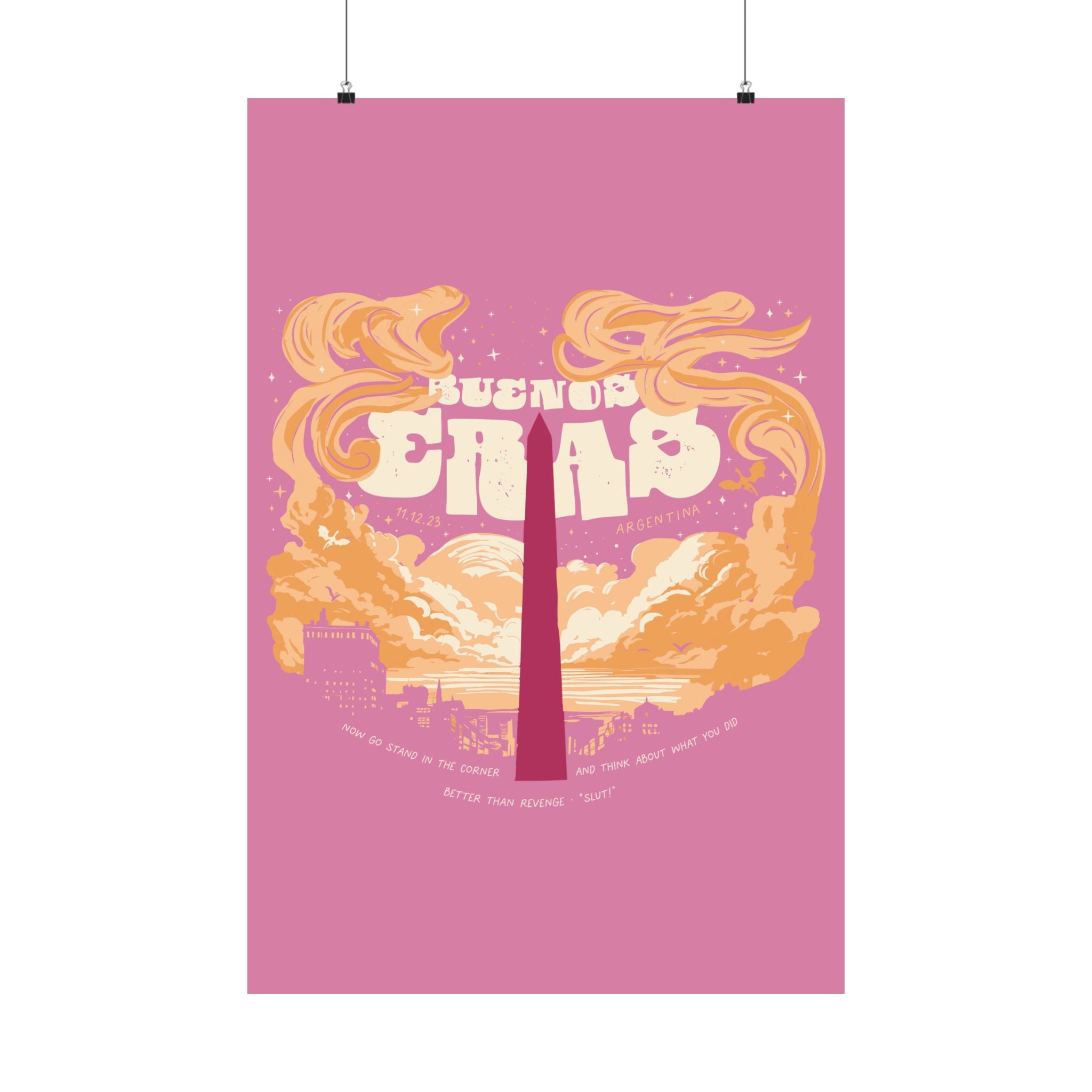 Pink Night Three Buenos Aires Eras Tour Poster