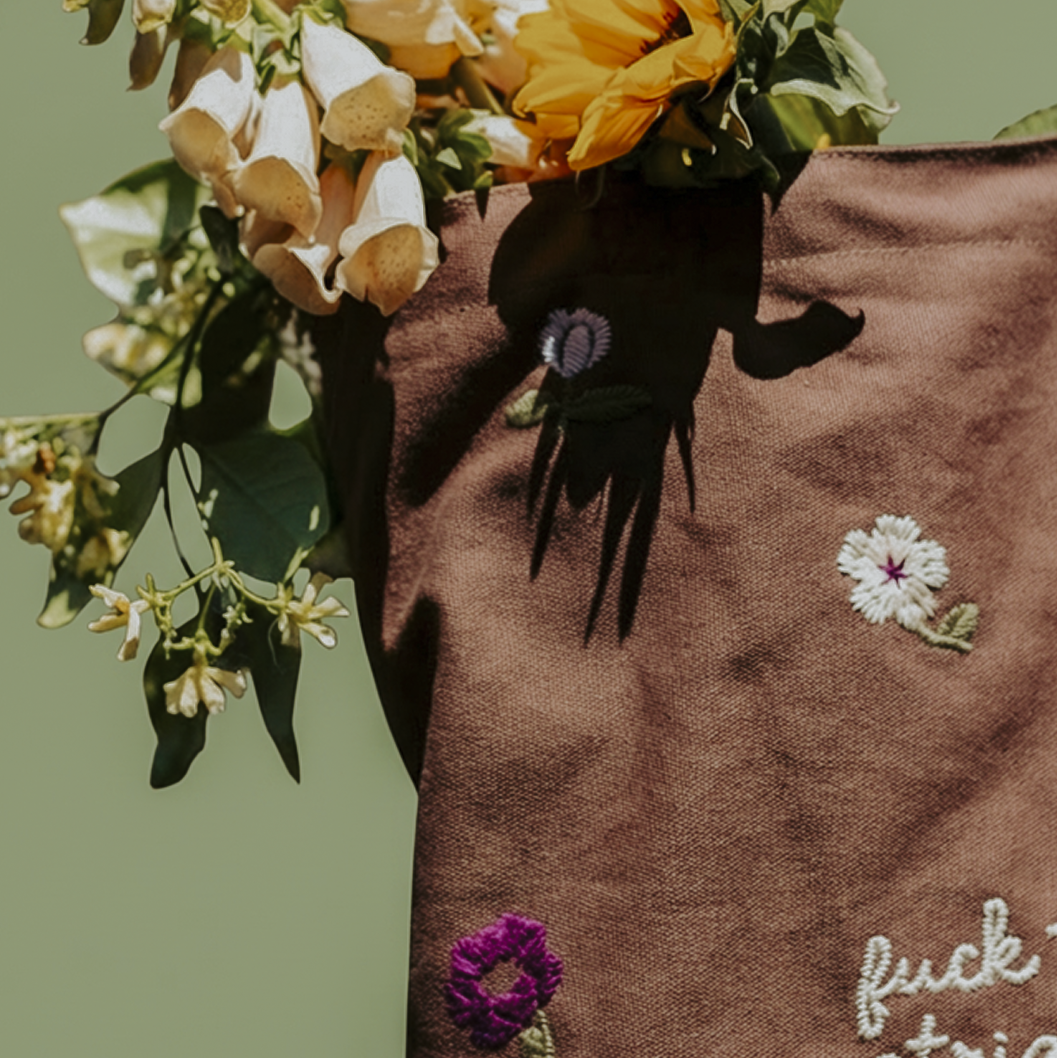 Fuck the Patriarchy Embroidered Tote Bag