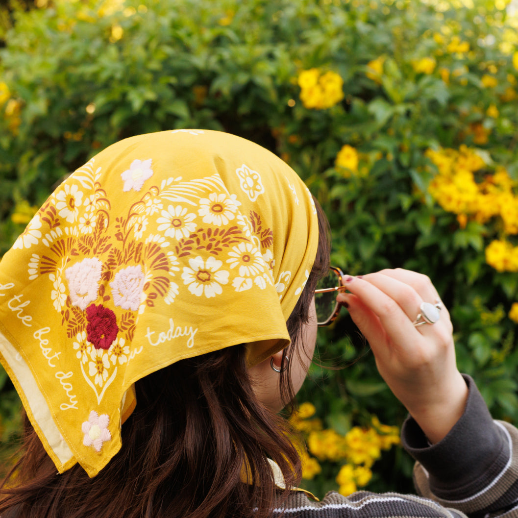 Embroidered Garden Bandana