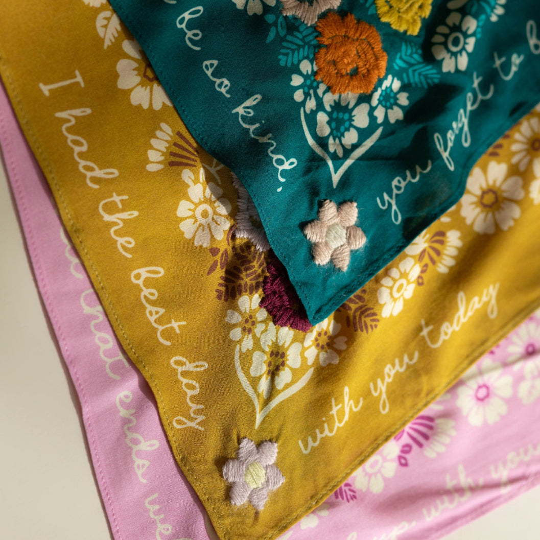 Embroidered Garden Bandana