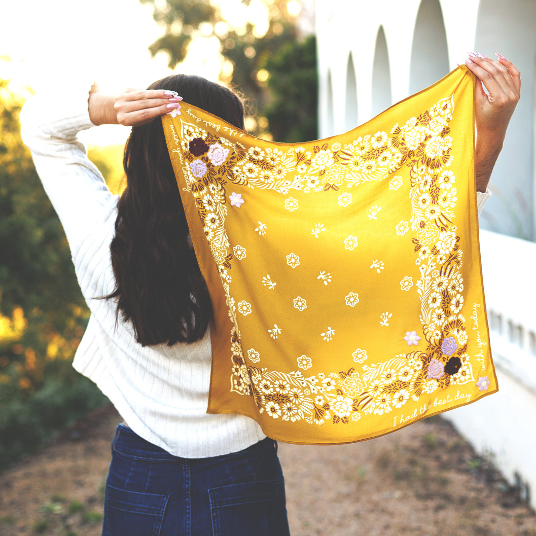 Embroidered Garden Bandana