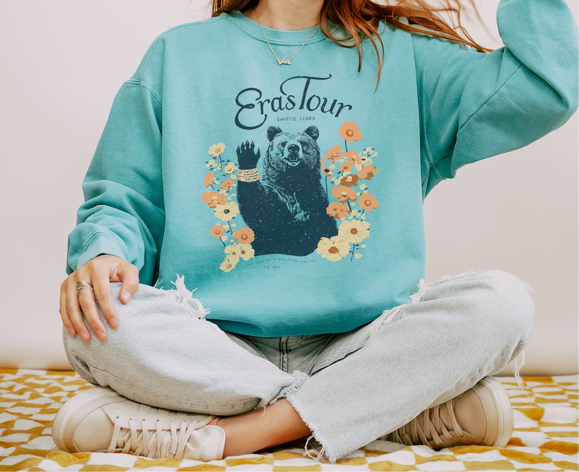 Santa Clara Eras Night Two Bears and Beads Crewneck