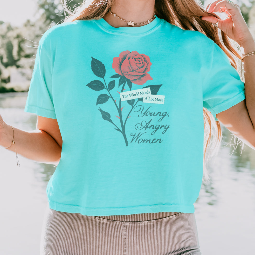 The World Needs Young, Angry Women Crop Top