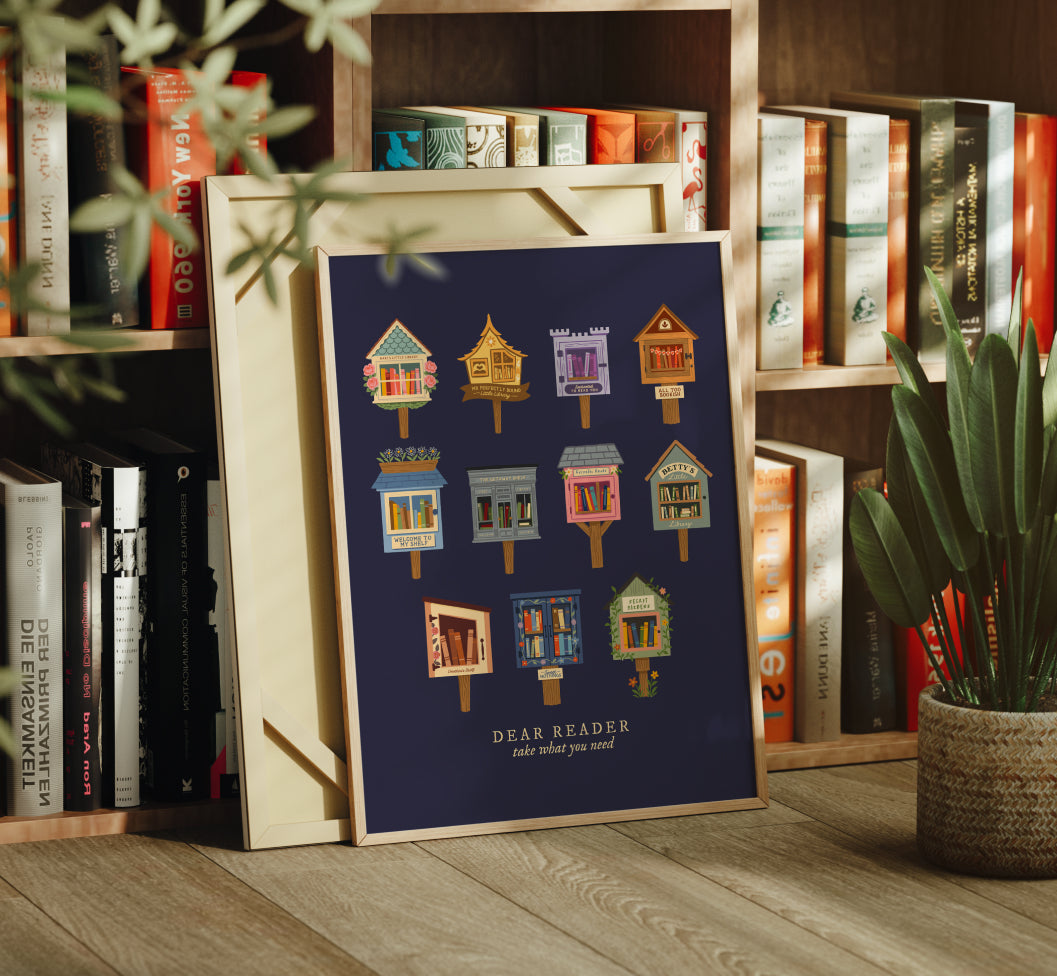 Navy Dear Reader Print