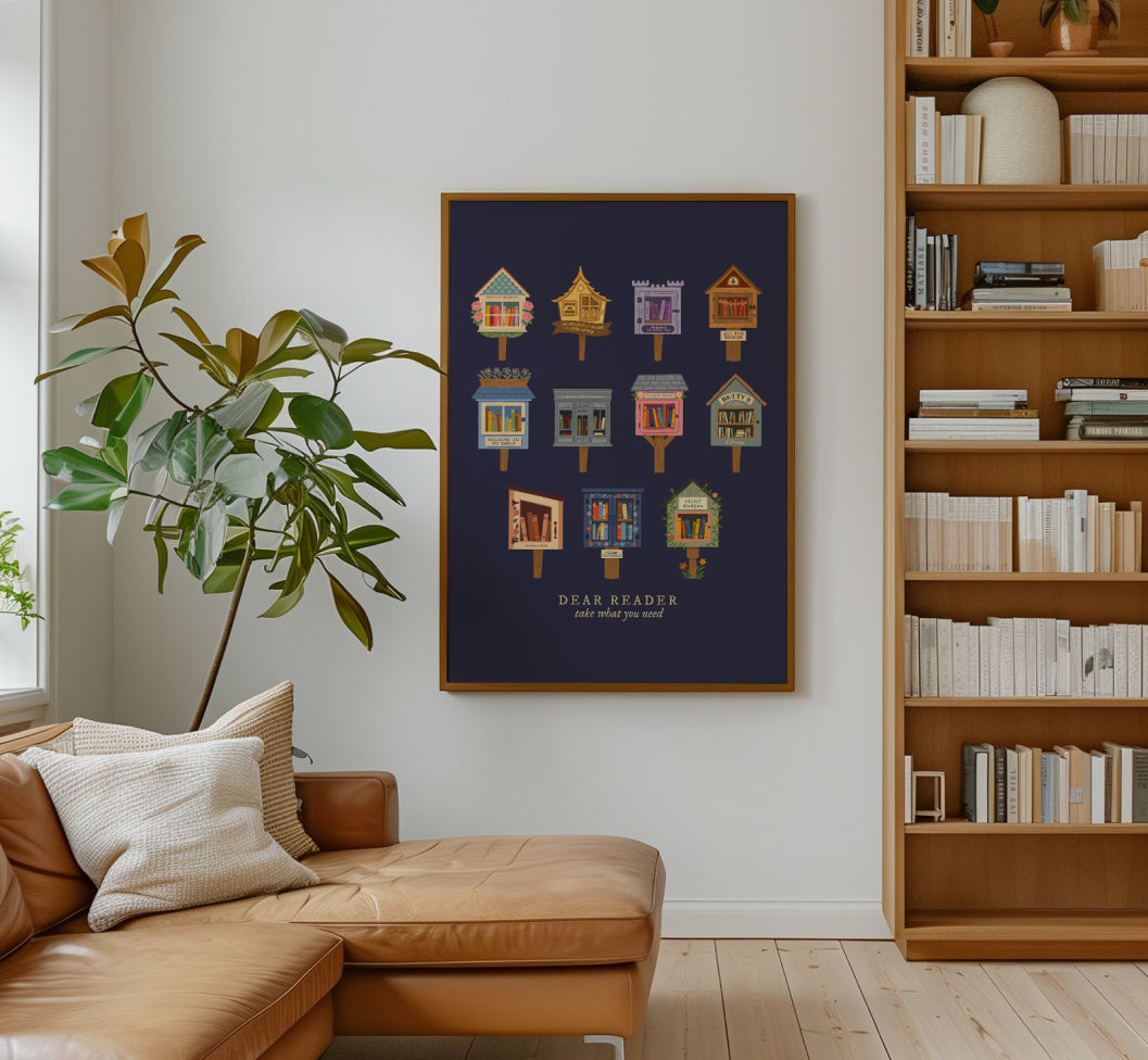 Navy Dear Reader Print