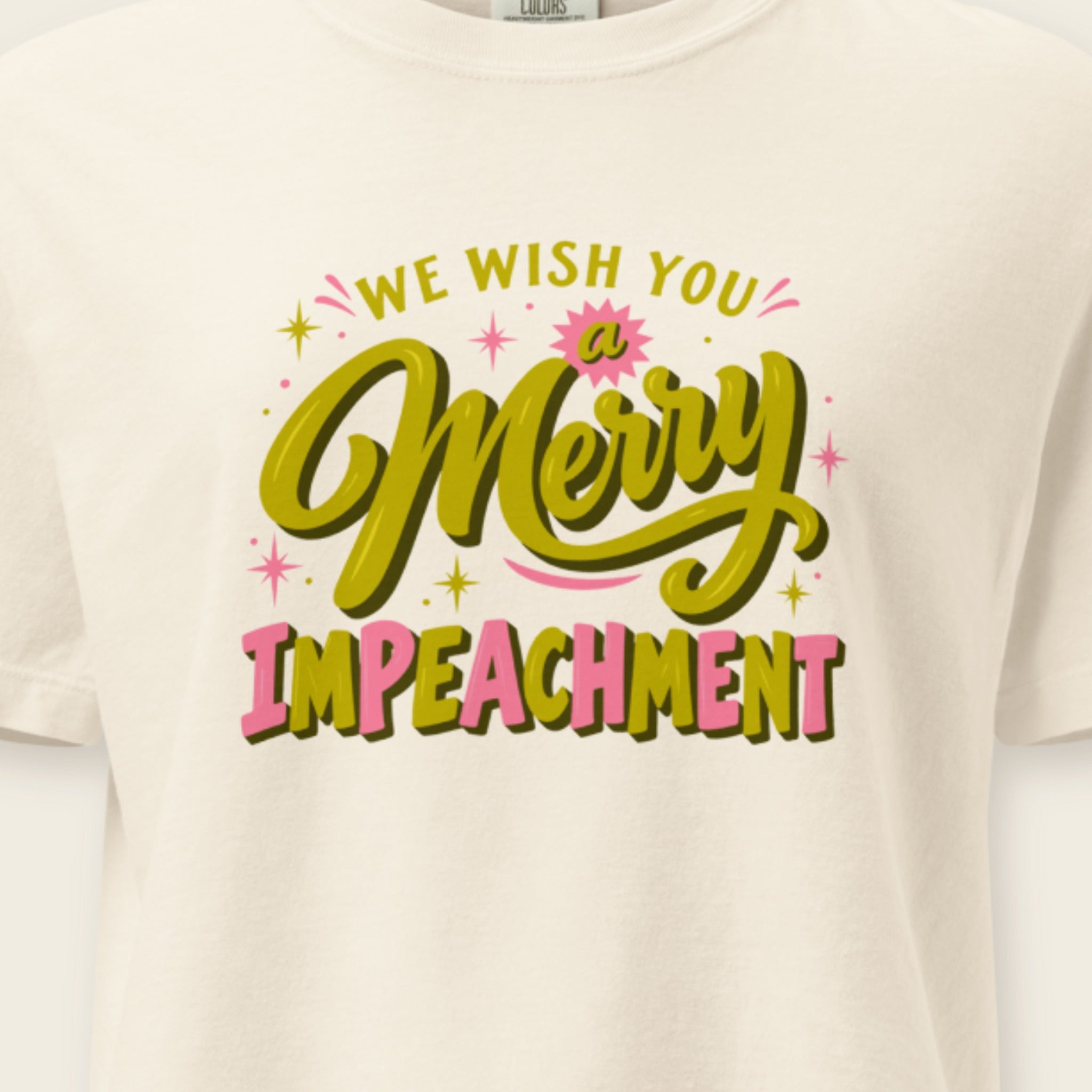 We Wish You a Merry Impeachment Boxy Tee print close-up