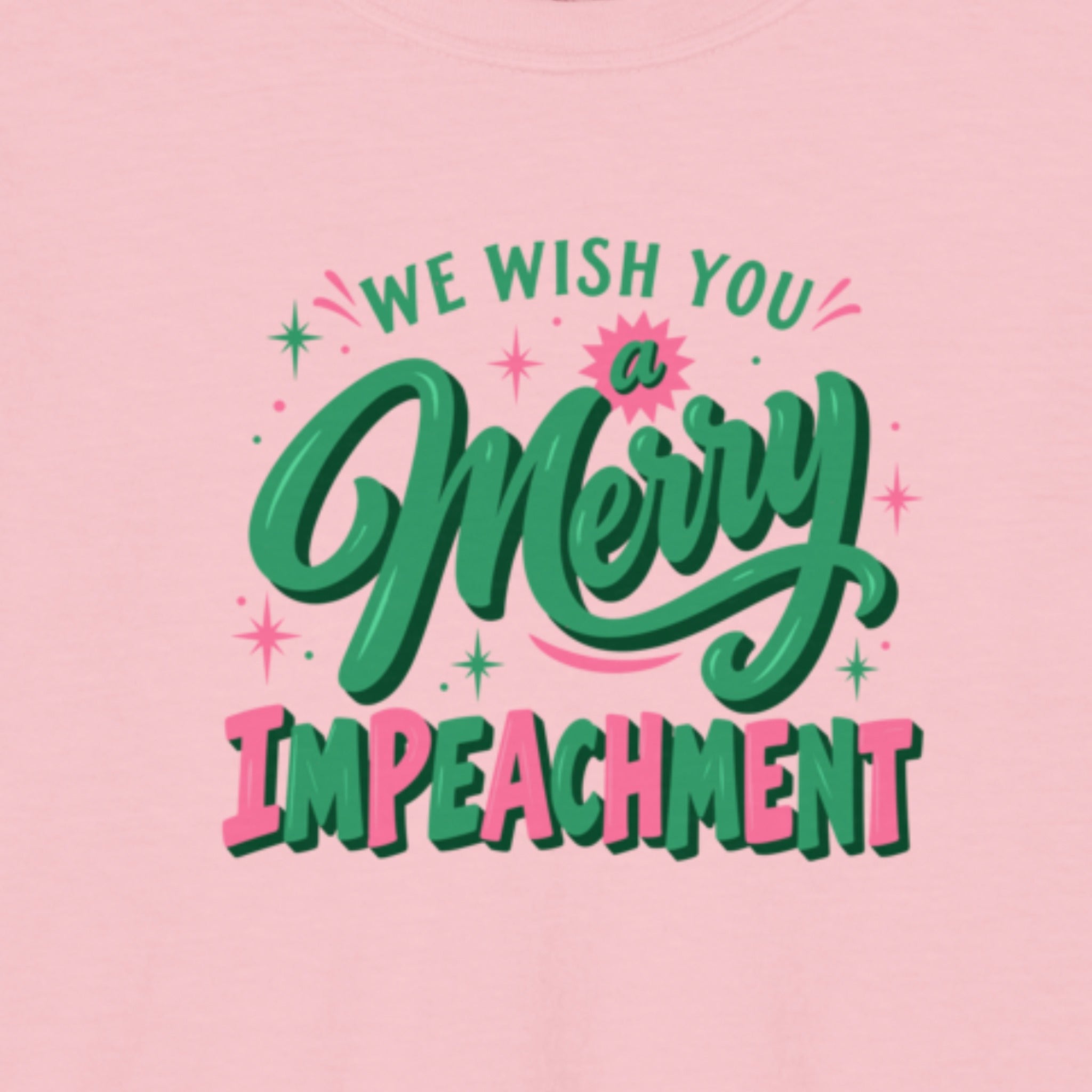 We Wish You a Merry Impeachment Youth Tee print close-up