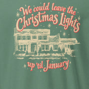 Christmas Lights 'Til January Long Sleeve print close-up