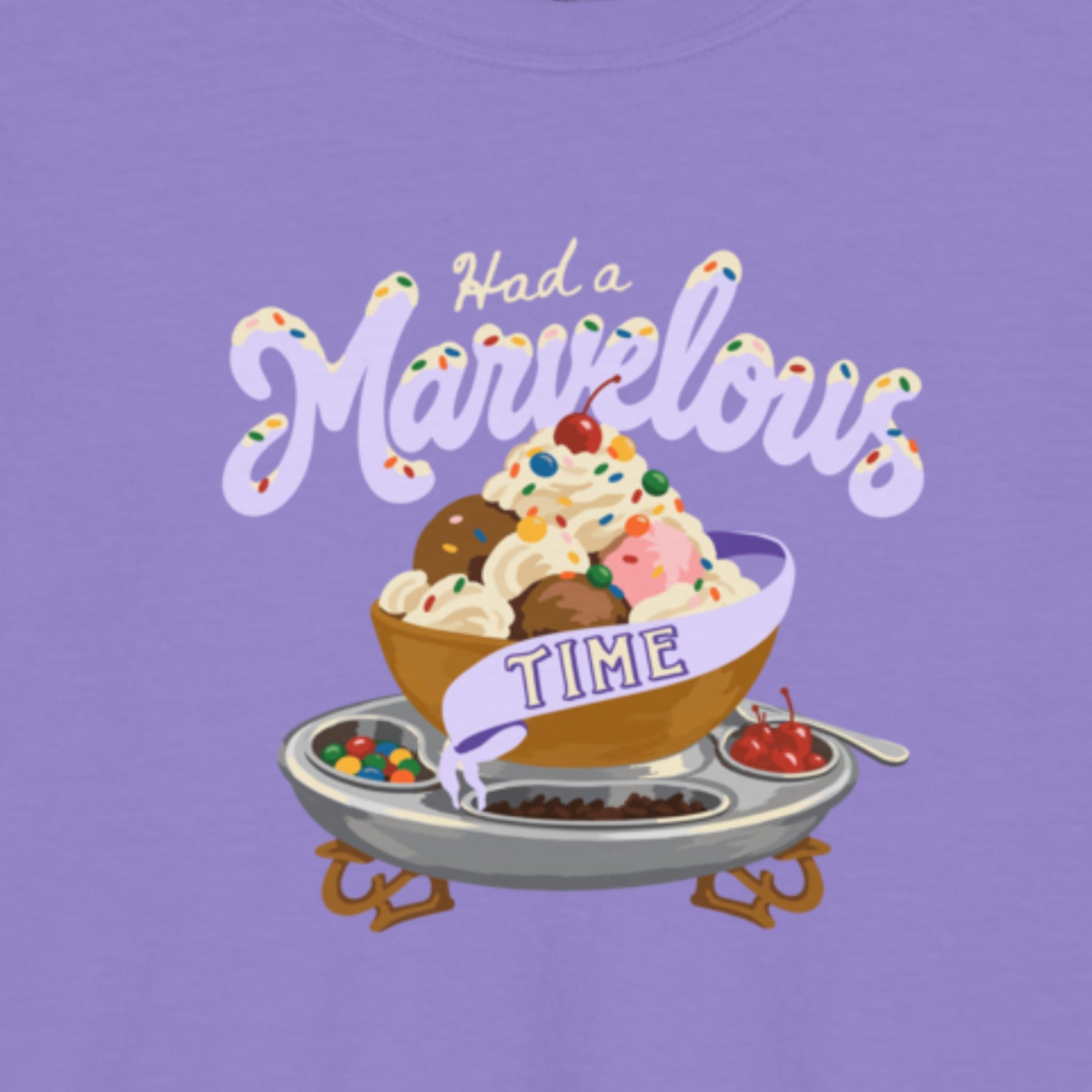 Had a Marvelous Time Sundae Youth Tee print close-up