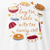 Lay the Table Thanksgiving Long Sleeve print close-up