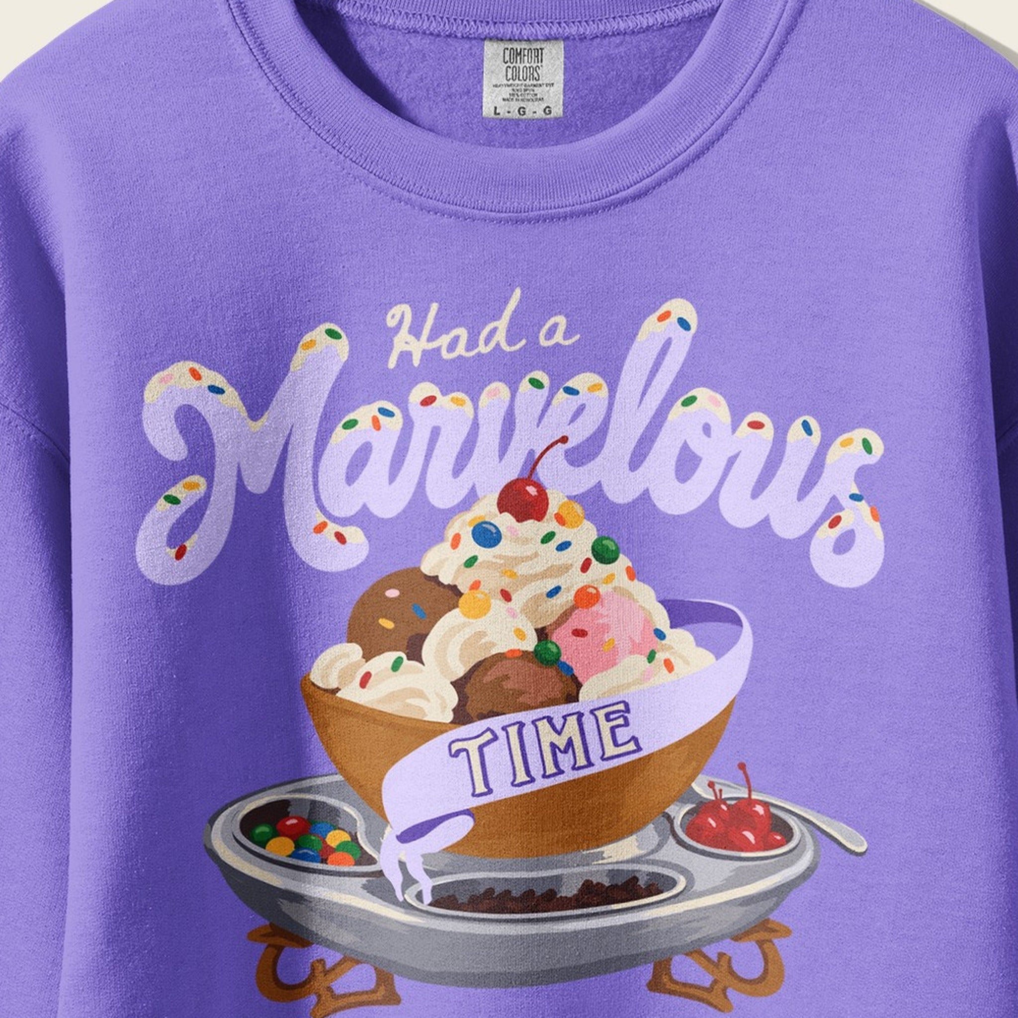 Had a Marvelous Time Sundae Crewneck print close-up