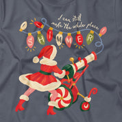 Shimmer Santa Tee print close-up