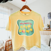 Calm Down Comfort Colors Crop Top