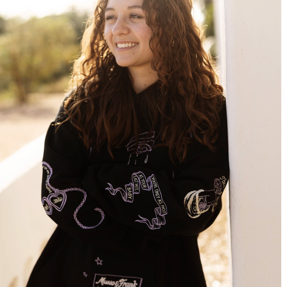 Violet Tears Embroidered Hoodie