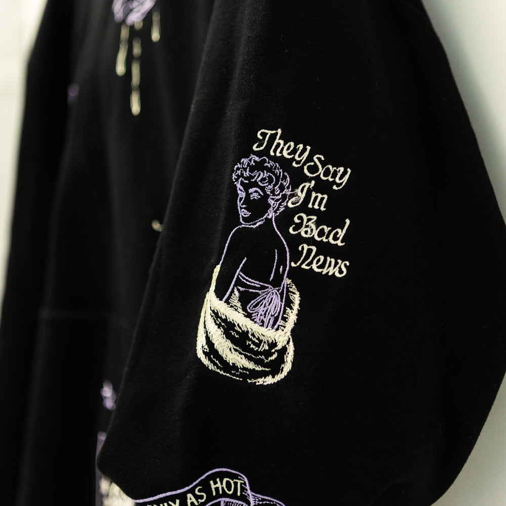 Violet Tears Embroidered Hoodie