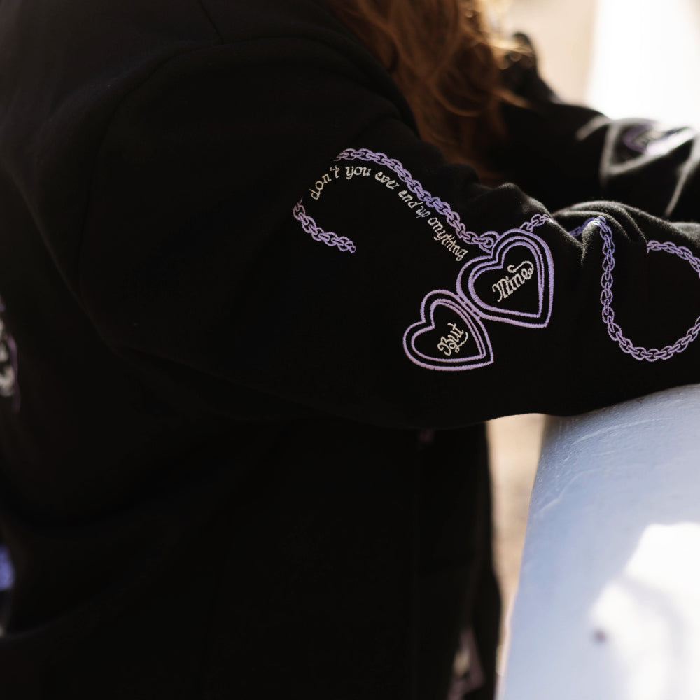 Violet Tears Embroidered Hoodie