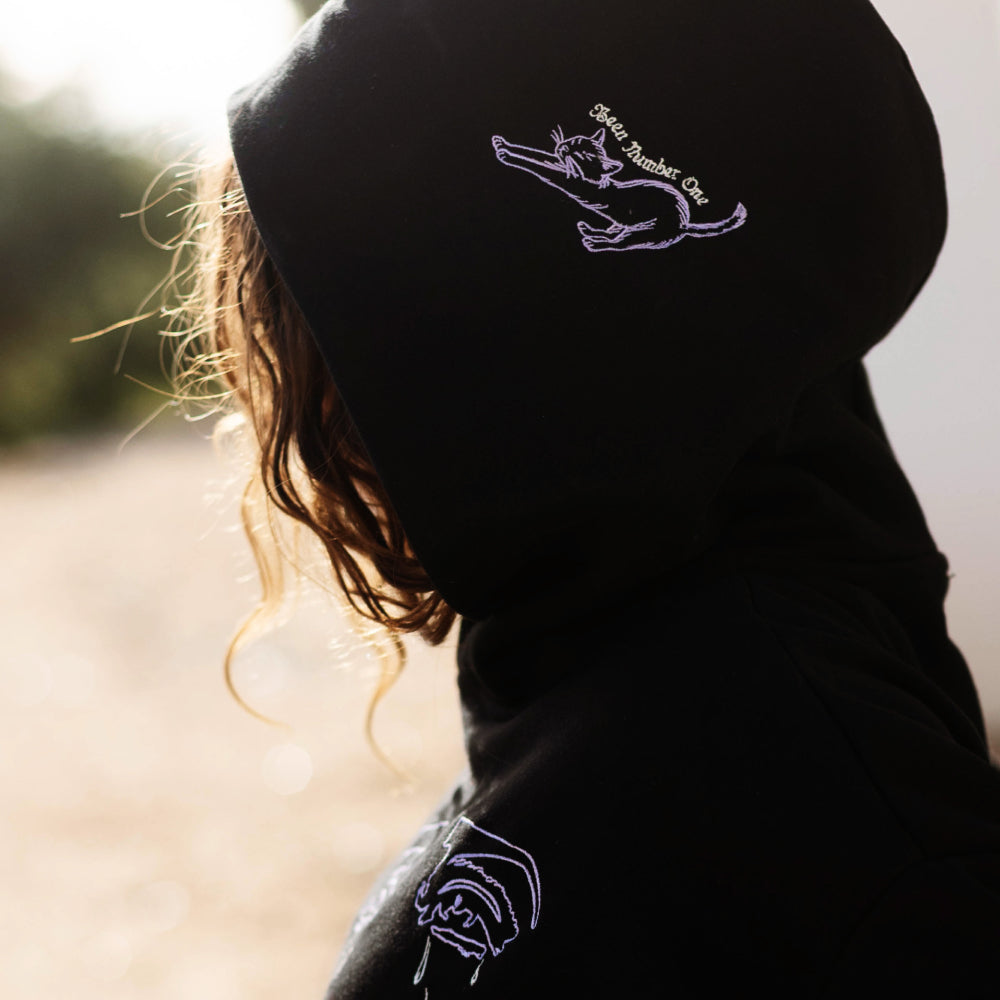 Violet Tears Embroidered Hoodie