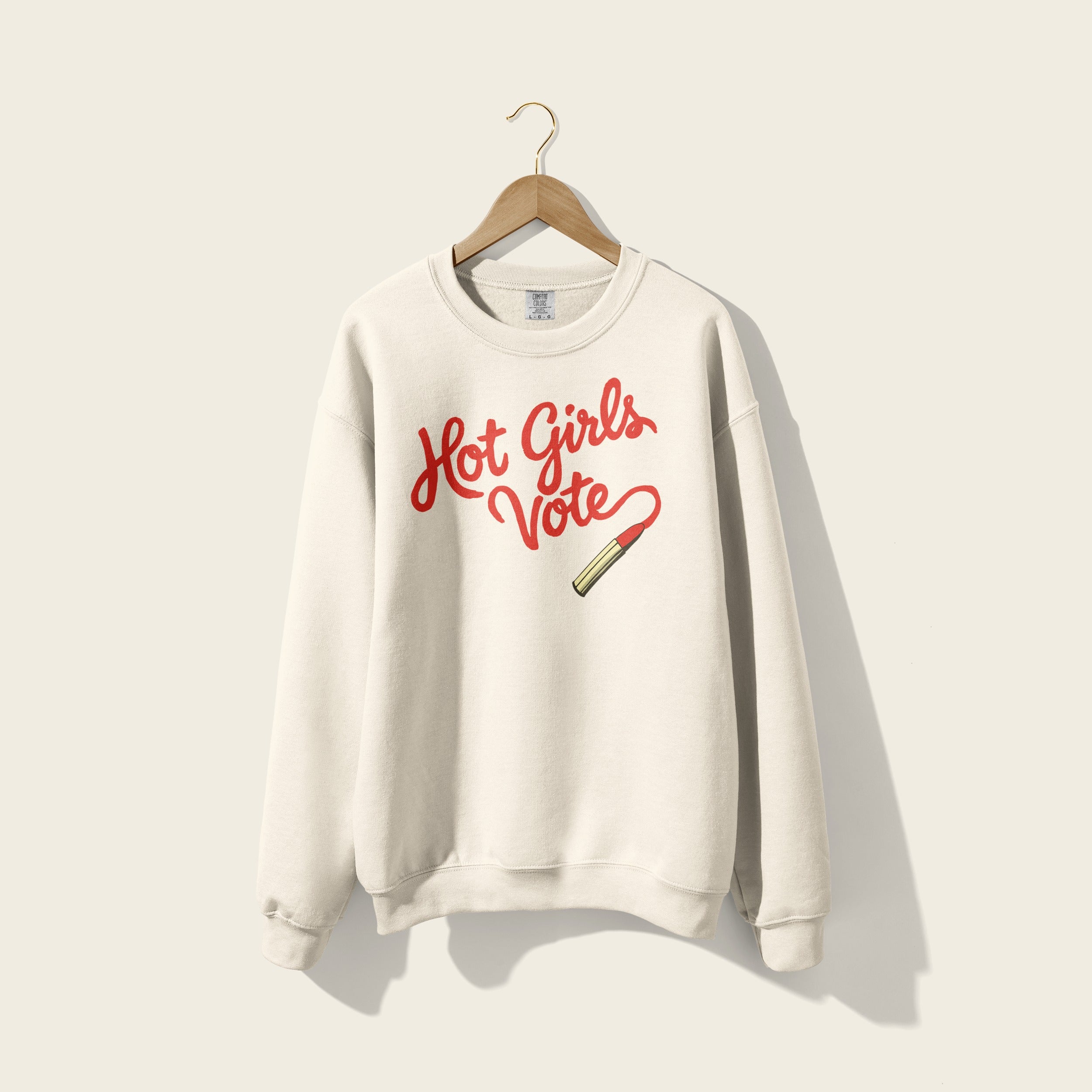 Hot Girls Vote Crewneck in White
