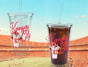Kansas City Heart Hands Clear Plastic Tumbler