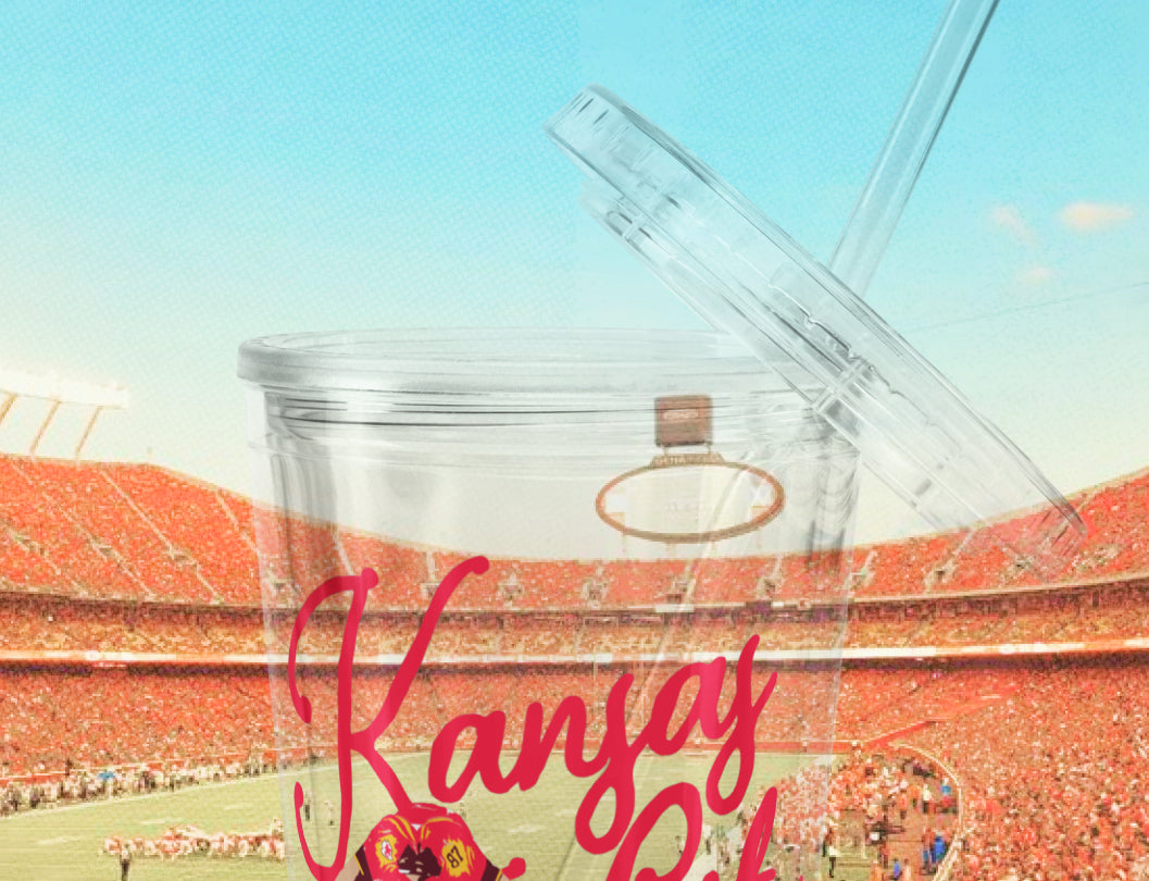 Kansas City Heart Hands Clear Plastic Tumbler