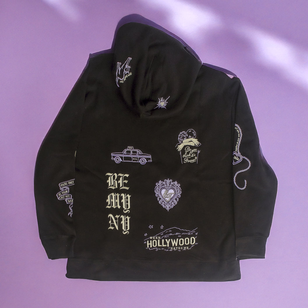Violet Tears Embroidered Hoodie