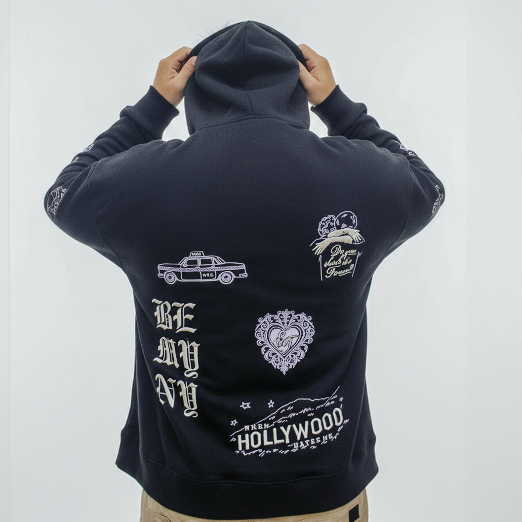 Violet Tears Embroidered Hoodie