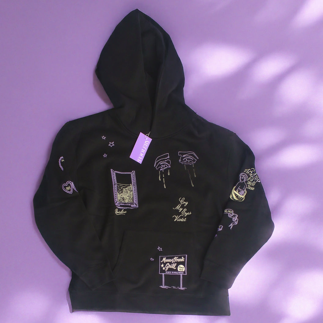Violet Tears Embroidered Hoodie