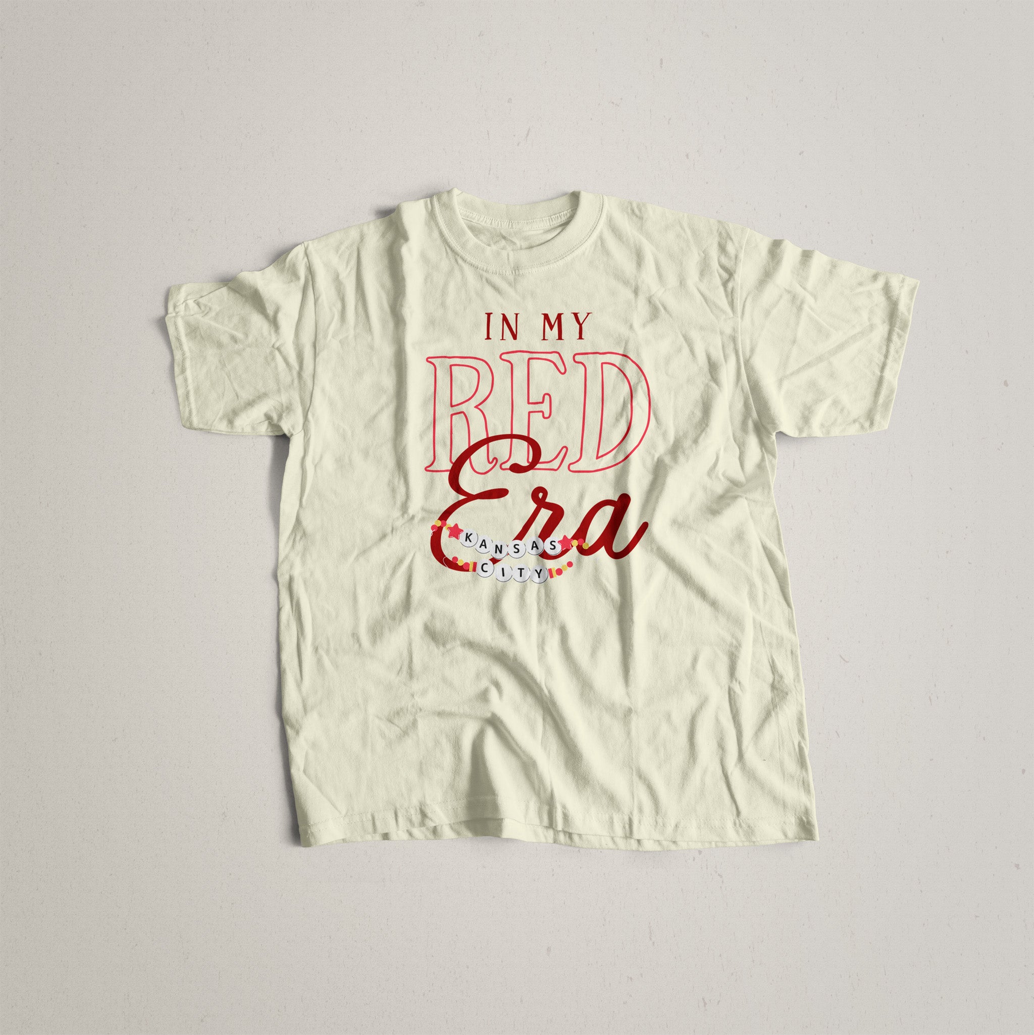 Kansas City Red Era Tee in Ivory