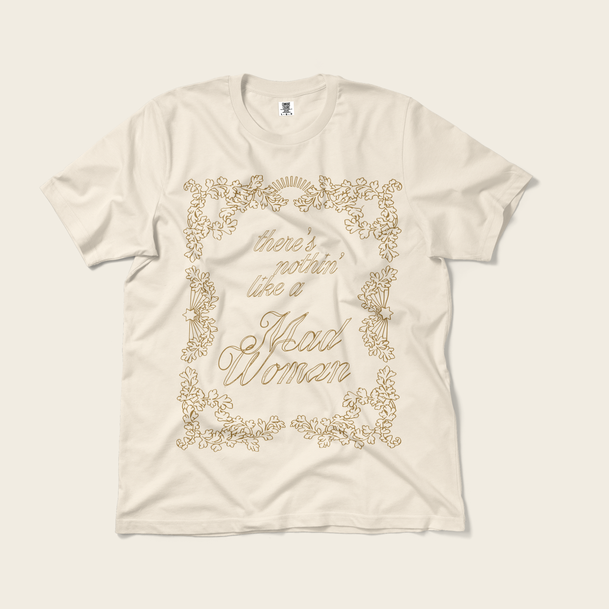 Mad Woman Tee in Ivory