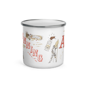 By A Lady Enamel Mug