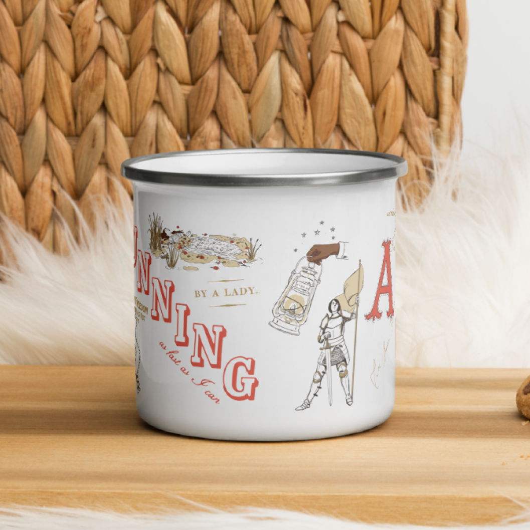 By A Lady Enamel Mug