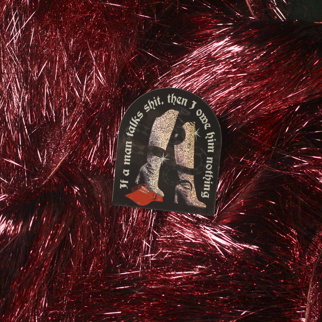 Talk Shit, Get Bit Glitter Sticker