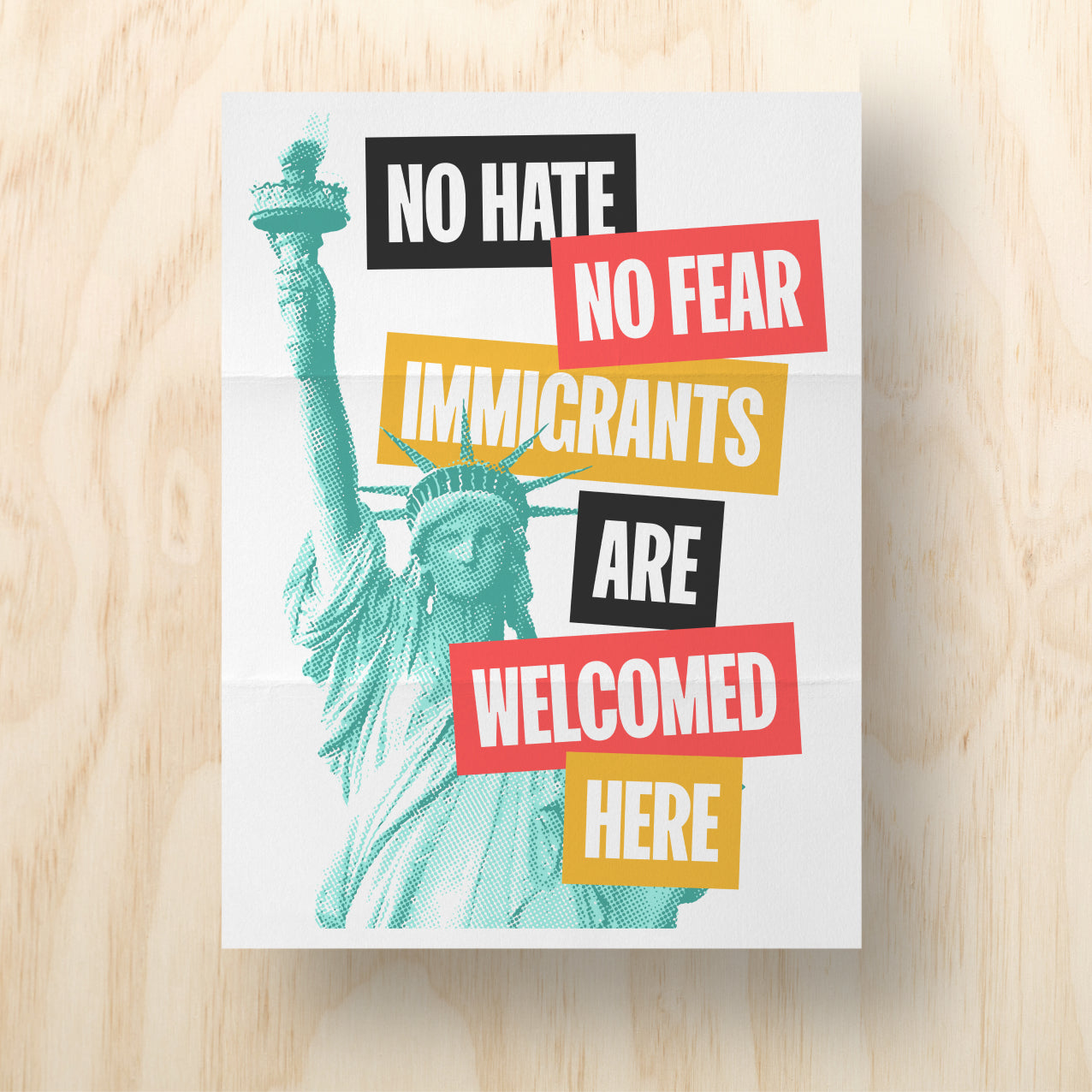 No Hate, No Fear Printable Protest Sign