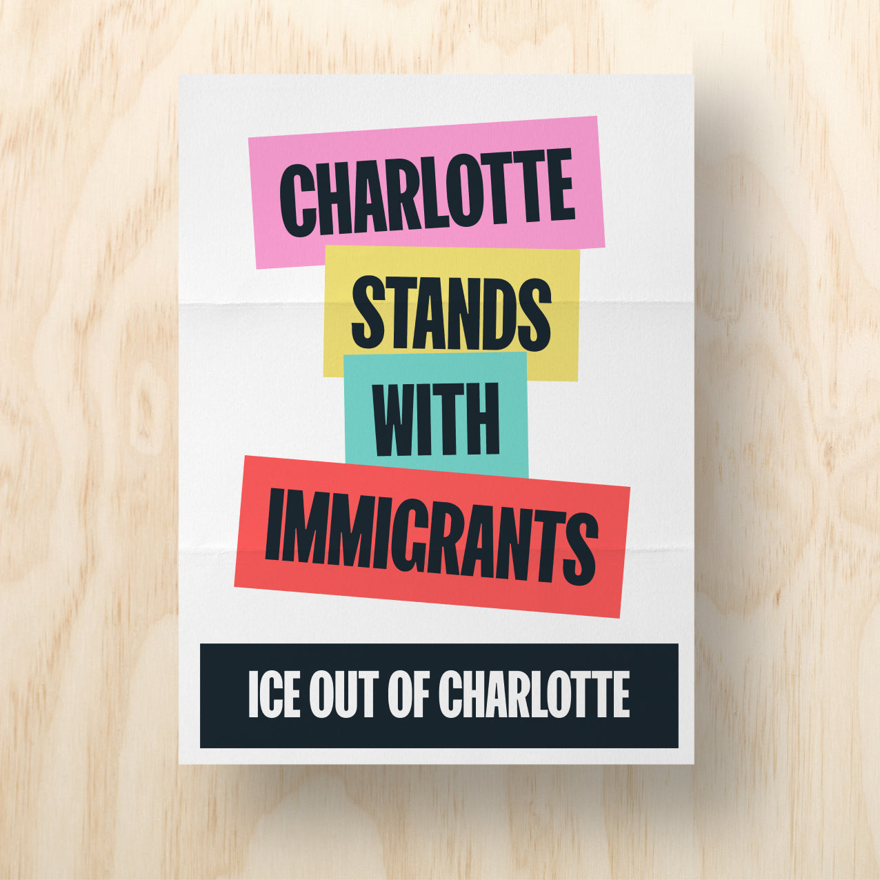 Charlotte Stands With Immigrants Printable Protest Sign