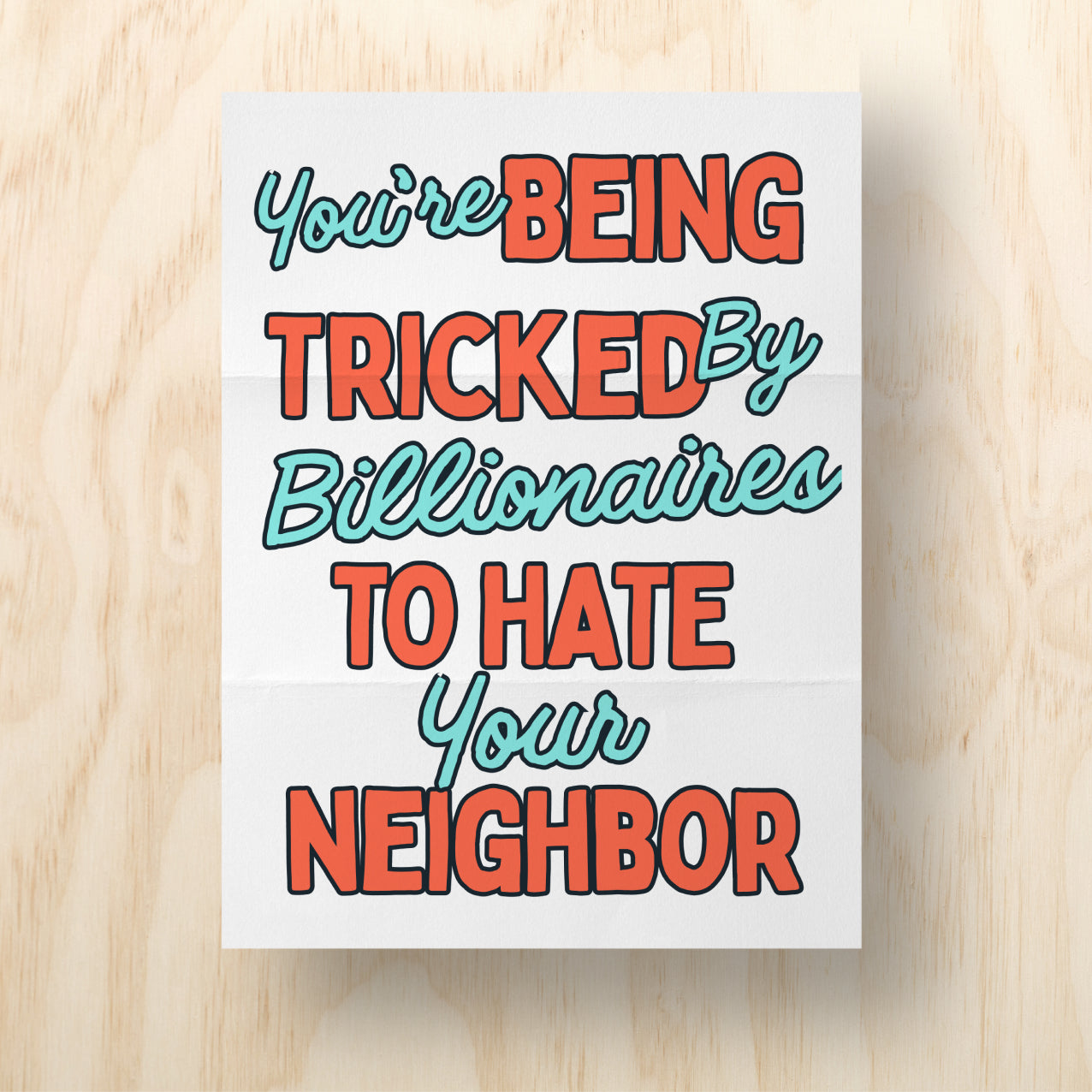 Tricked By Billionaires Printable Protest Sign