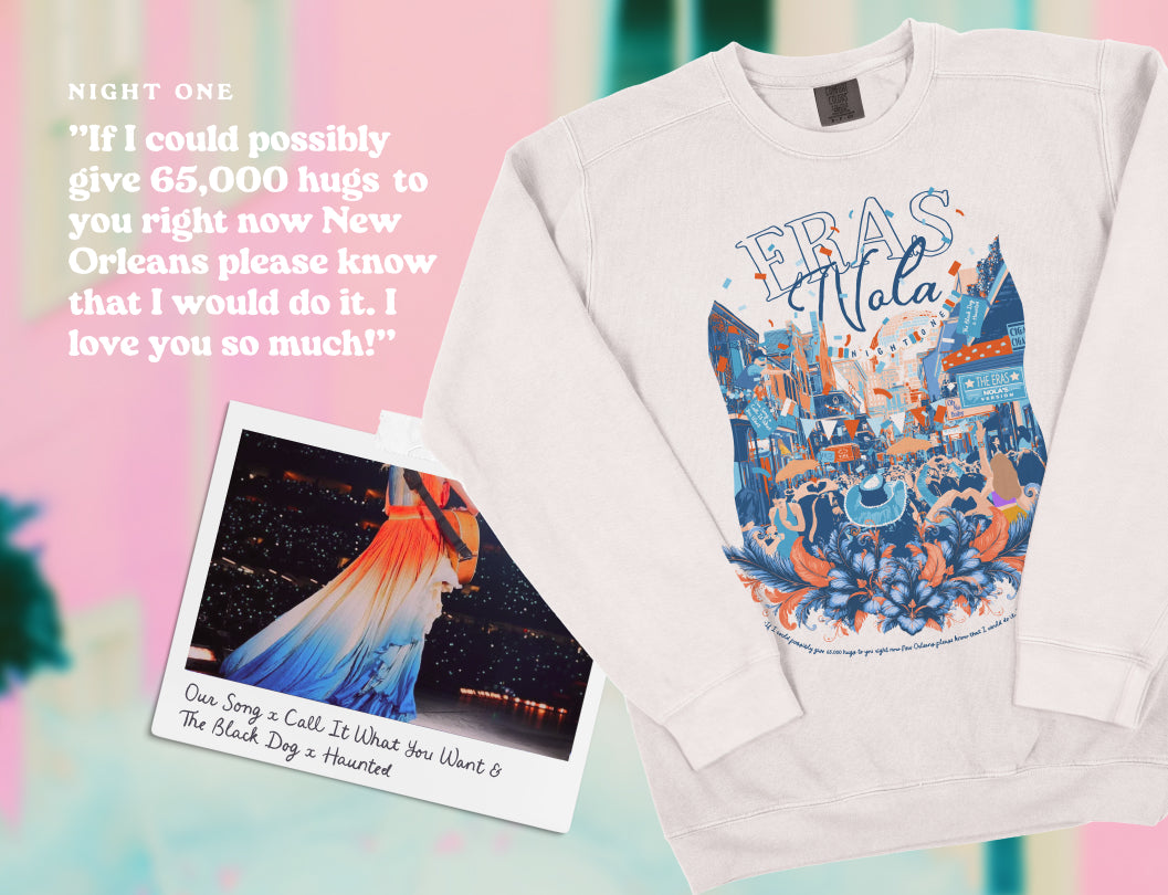 New Orleans Eras Night One Bourbon Street Crewneck