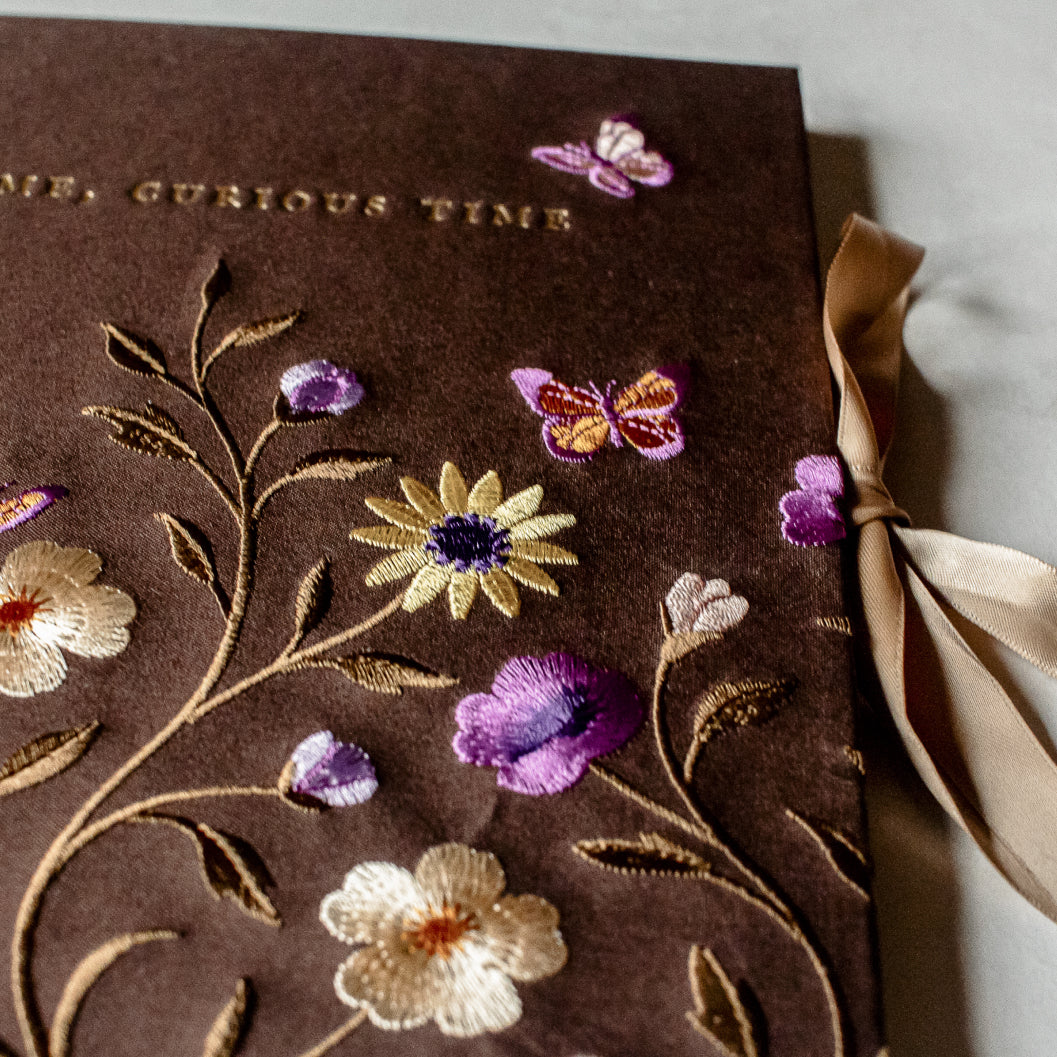 Time, Curious Time Embroidered Scrapbook Journal