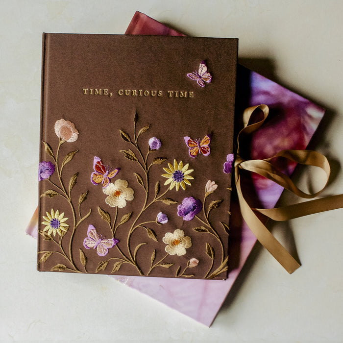 Time, Curious Time Embroidered Journal